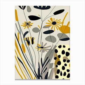 Tickseed Wildflower Modern Muted Colours 2 Canvas Print