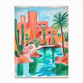 The Phoenician   Scottsdale, Arizona   Resort Storybook Illustration 1 Canvas Print