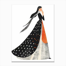 Illustration Of A Woman In A Dress Canvas Print