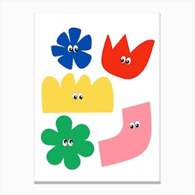 Friendly Shapes Colourful Canvas Print