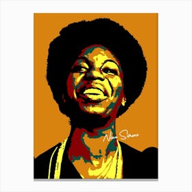 Nina Simone Musician Colorful Pop Art Illustration Canvas Print