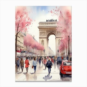Champs-Elysées Avenue. Paris. The atmosphere and manifestations of spring. 4 Canvas Print