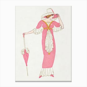 Woman In A Pink Tubular Dress (1912), Otto Friedrich Carl Lendecke Canvas Print