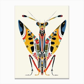 Colourful Insect Illustration Praying Mantis 7 Canvas Print