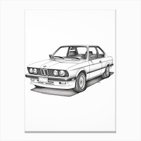 Bmw 325 Is Line Drawing 4 Canvas Print