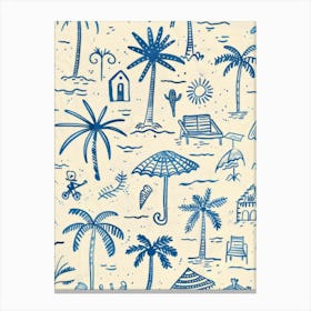 Blue Palms Canvas Print