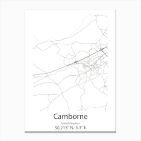 Camborne,United Kingdom Minimalist Map Leinwandbild