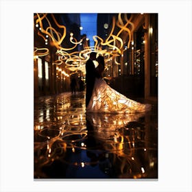 Wedding Photography. Love art. LED Love Story: 'Dance With Me' in a Luminous Dream Canvas Print