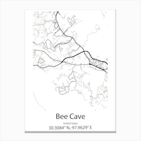 Bee Cave,United States Minimalist Map 1 Canvas Print