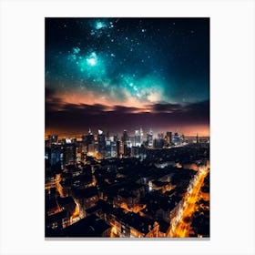 Night Sky Over City 2 Canvas Print