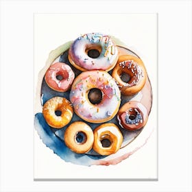 A Plate Of Donuts Cute Neon 1 Canvas Print