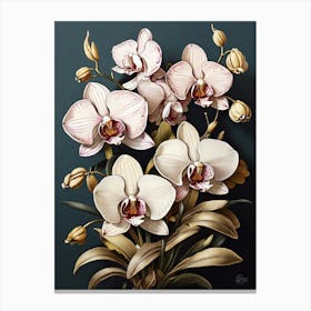 Orchids Flower Illustration Art Print 3 Canvas Print