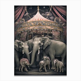 Circus Elephants 1 Canvas Print