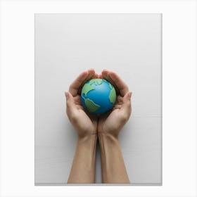 Earth In Hands Stock Photos & Royalty-Free Footage Canvas Print