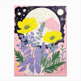 Abstract Botanical Risograph Style 13 Canvas Print