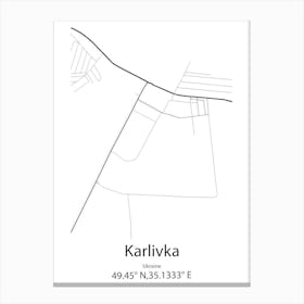 Karlivka,Ukraine Minimalist Map Toile