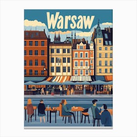 Aihrgdesign A 1970s Inspired Travel Poster For Warsaw 5 Canvas Print