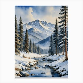 Icy Winter In The Mountains Canvas Print