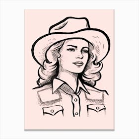 Cowgirl Portrait Pink 1 Canvas Print