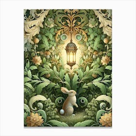 Rabbit In The Enchanted Secret Garden 2 Canvas Print