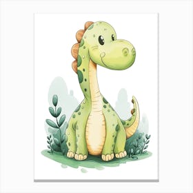 Cute Spot Pattern Dinosaur Cartoon  2 Canvas Print