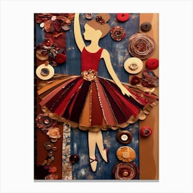 Ballerina Girl Collage Canvas Print