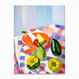 Poblano Pepper 2 Tablescape vegetable Canvas Print