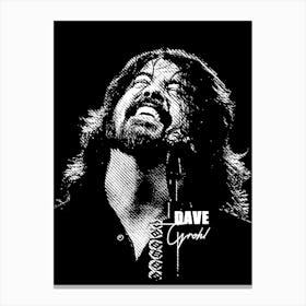 Dave Grohl AmericanRcok Musician Black White Line Art Canvas Print