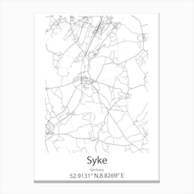 Syke,Germany Minimalist Map Canvas Print