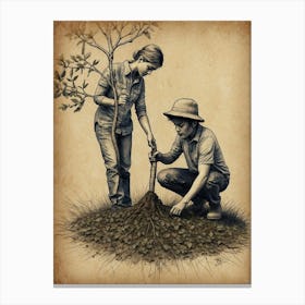 Tree Planting Canvas Print