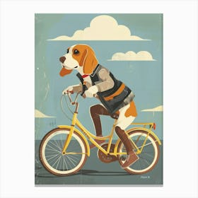 Beagle On A Bike 5 Canvas Print