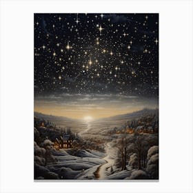 Winter Night Scape 5 Canvas Print