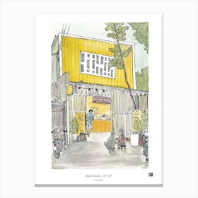 Tiny house 03 Saigon Vietnam Watercolor Illustration Canvas Print