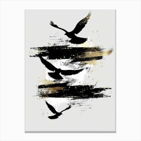 Black Birds In Flight Canvas Print