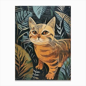 Balinese Cat Relief Illustration 2 Canvas Print