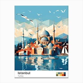 Istanbul, Turkey, Geometric Illustration 3 Poster Canvas Print