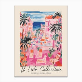 Palermo, Sicily   Italy Il Lido Collection Beach Club Poster 1 Canvas Print