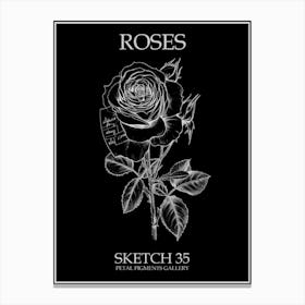 Roses Sketch 35 Poster Inverted Canvas Print