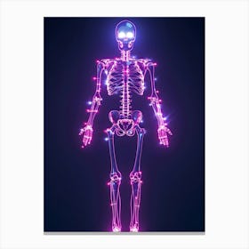 Neon Skeleton Canvas Print