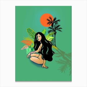 Tropical Paradise Nude Canvas Print