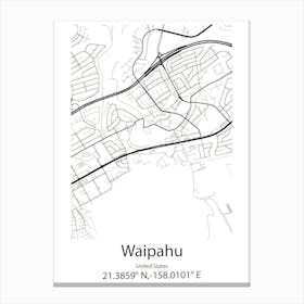 Waipahu,United States Minimalist Map Lienzo