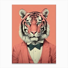 Tiger Illustrations Wearing A Tuxedo Canvas Print