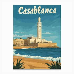 Aihrgdesign A Vintage Travel Poster Of Casablanca Featuring T Eb9b2ade 588b 4ae6 83f0 86defc66460c 2 Canvas Print