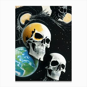 Skulls And Planets Canvas Print