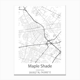 Maple Shade,United States Minimalist Map Canvas Print