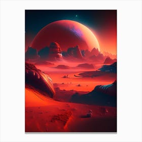 Mars Neon Nights Space Canvas Print