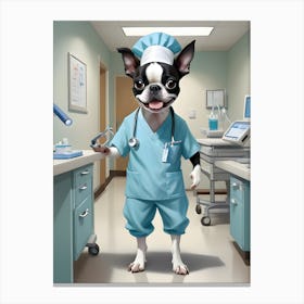 Boston Terrier Doctor-Reimagined 1 Canvas Print