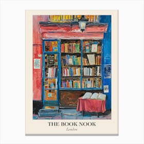 London Book Nook Bookshop 6 Poster Canvas Print