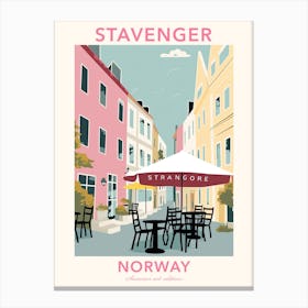 Stavenger, Norway, Flat Pastels Tones Illustration 3 Poster Canvas Print