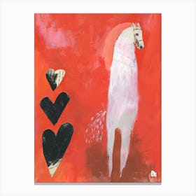 Horse Hearts With Love Collage Painting  Canvas Print